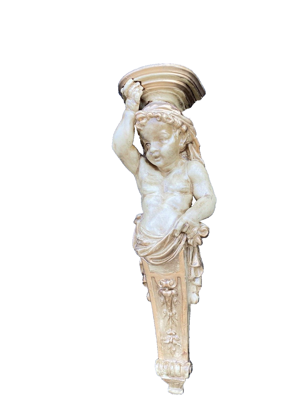 66278   Cherub Plaster ??  Wall  Decorator Curio  Shelf