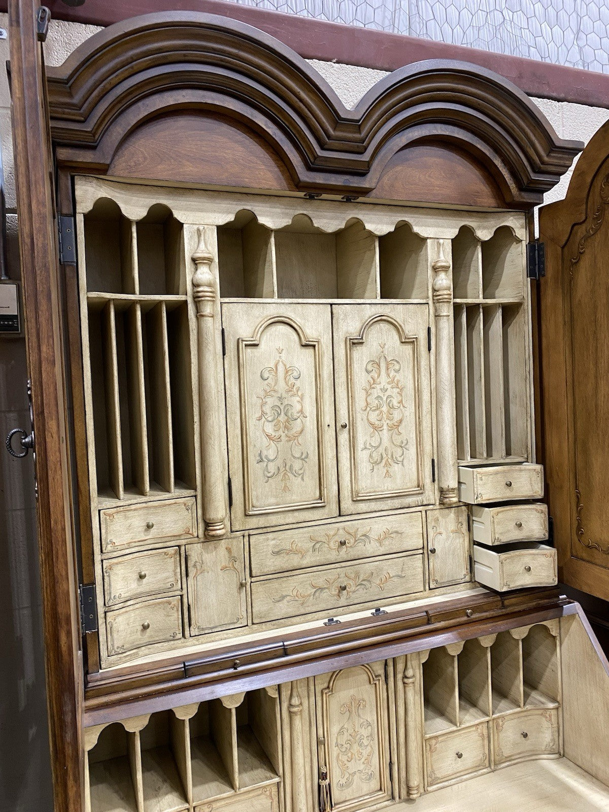 61715 Custom Made Secretary Desk with Super Interior