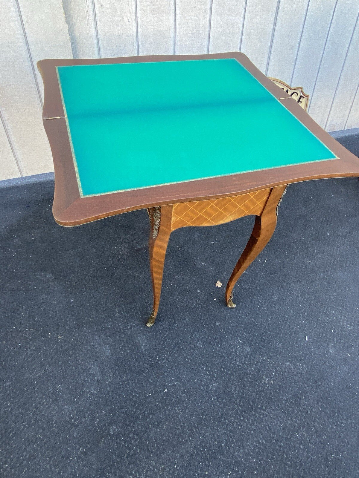 66255 French Country Louis XV Flip Top Game Table Bronze ormalu