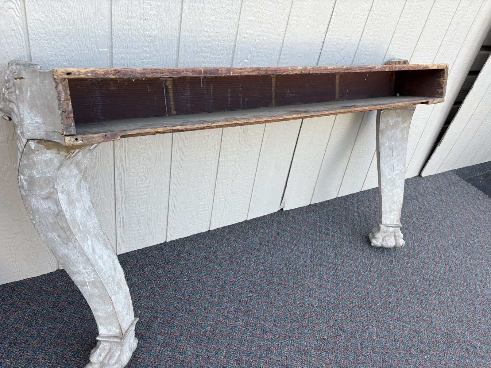 00001 Antique Victorian Oak Fireplace Mantle Mantel with Lion Heads