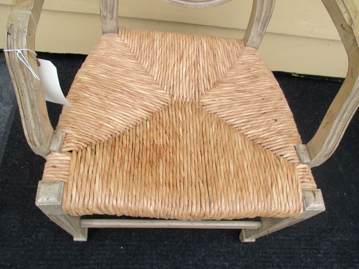 58315 Decorator  Romantic Shabby Rush Seat Arm Chair