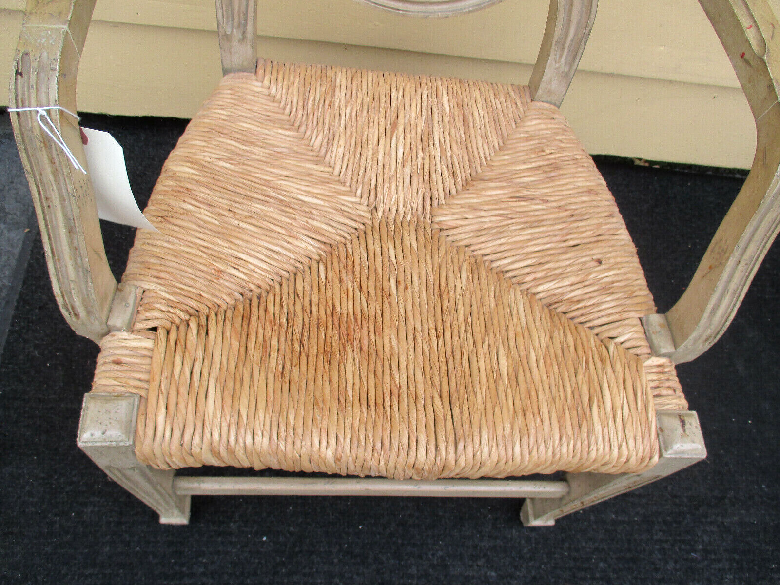 58315 Decorator  Romantic Shabby Rush Seat Arm Chair