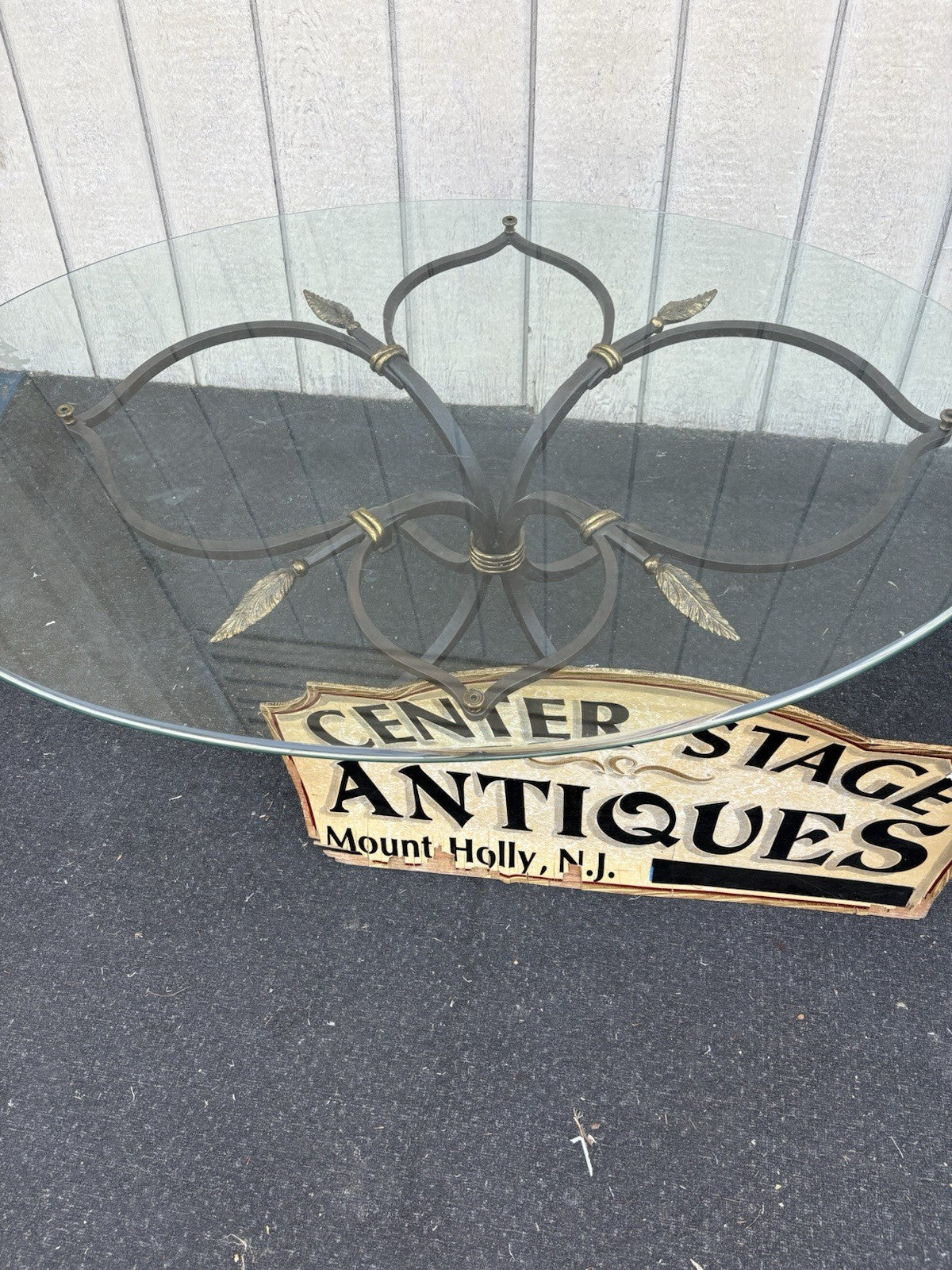 66754   Modern Iron and Glass Coffee Table QUALITY Made