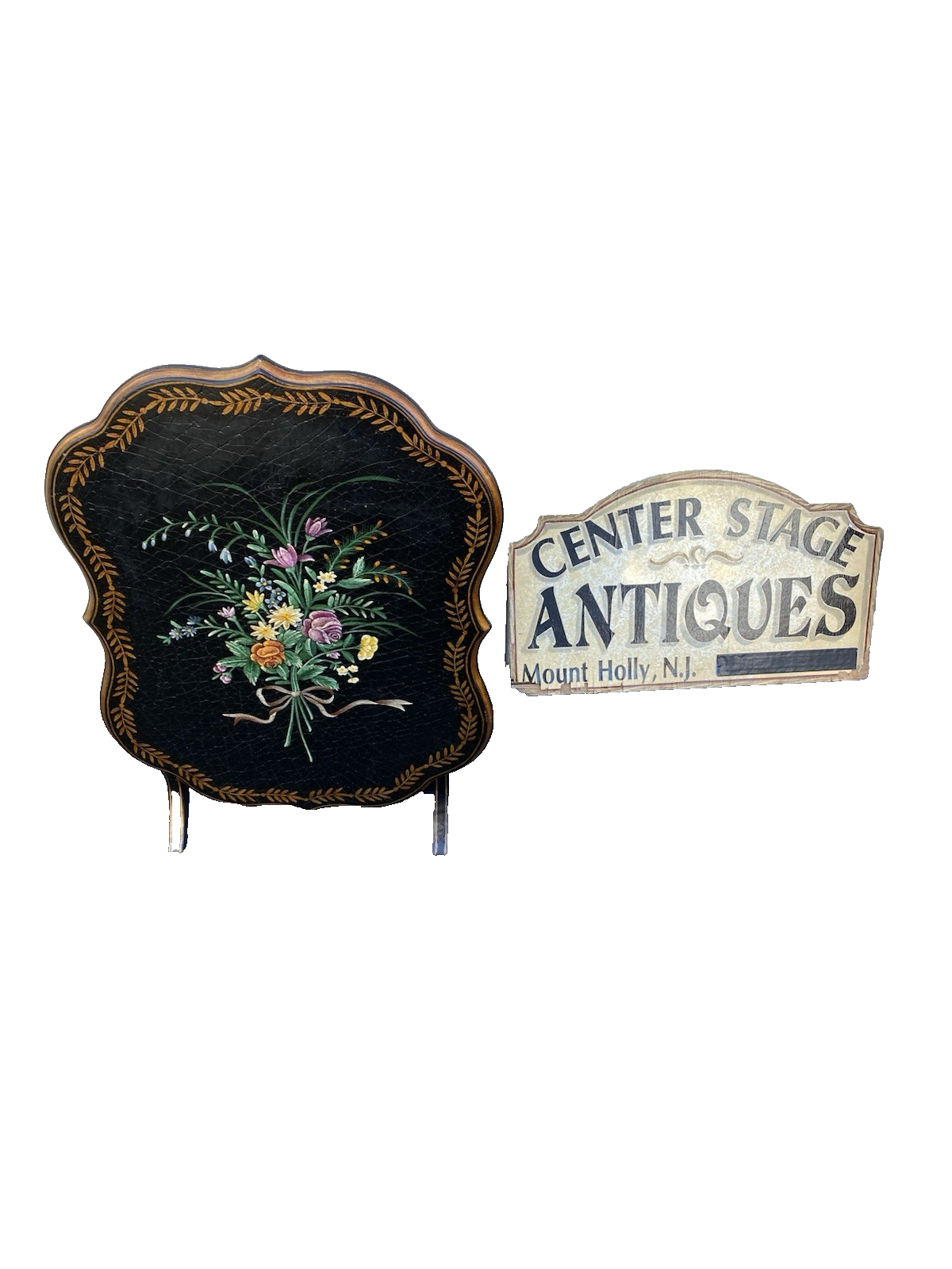 66458  Hand Made Decorator Tilt Top Table Stand   Table Top 24" x 31"W