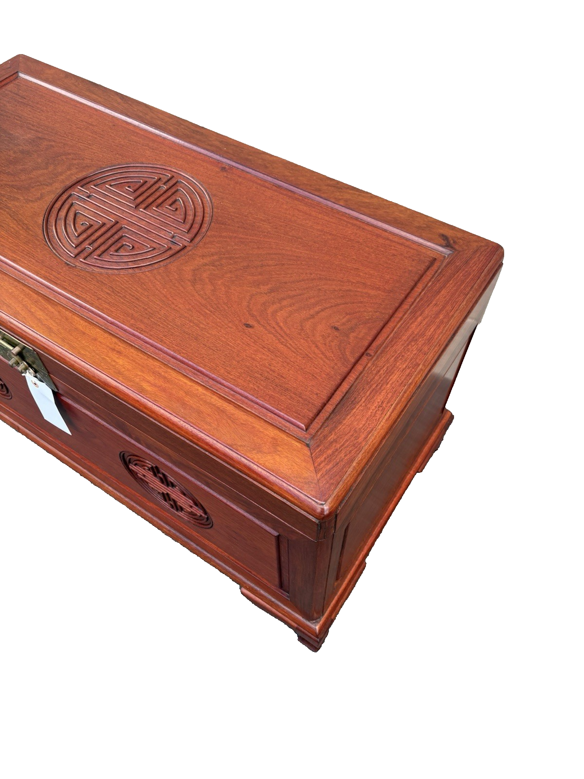 67075 Mahogany Oriental Blanket Chest With Sliding Tray