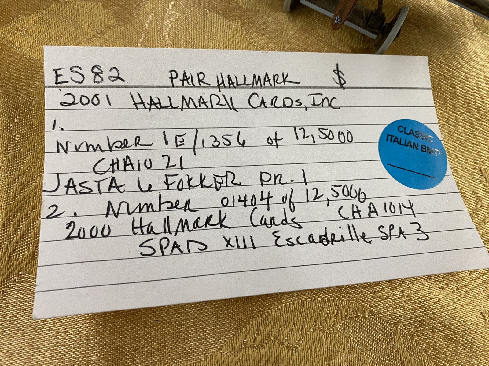 ES 1000:   2  Hallmark Military Airplanes Planes Bi Plane s