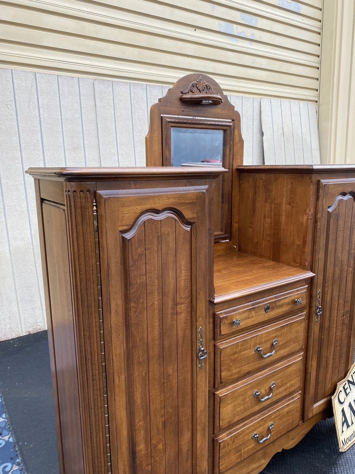 65396   KINCAID Furniture High Chest Dresser w/ Mirror Wardrobe