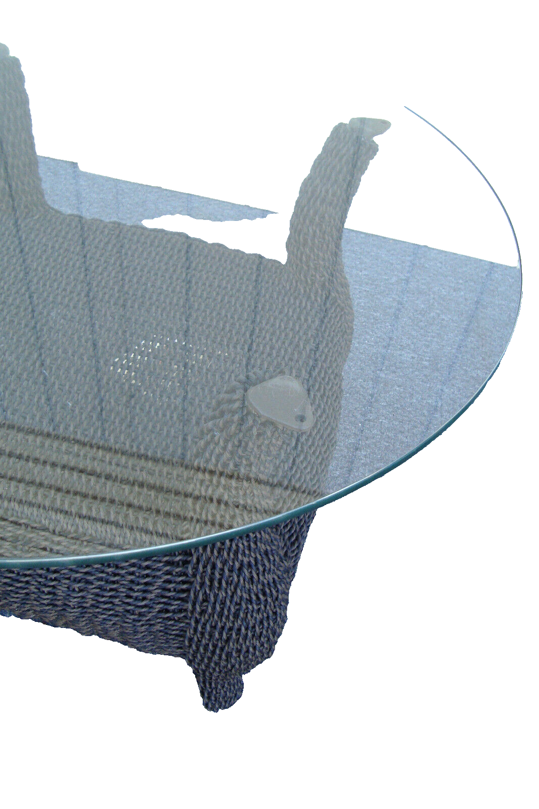 61834 Plate Glass Wicker Coffee Table Stand  36"  x 3/8" thick top