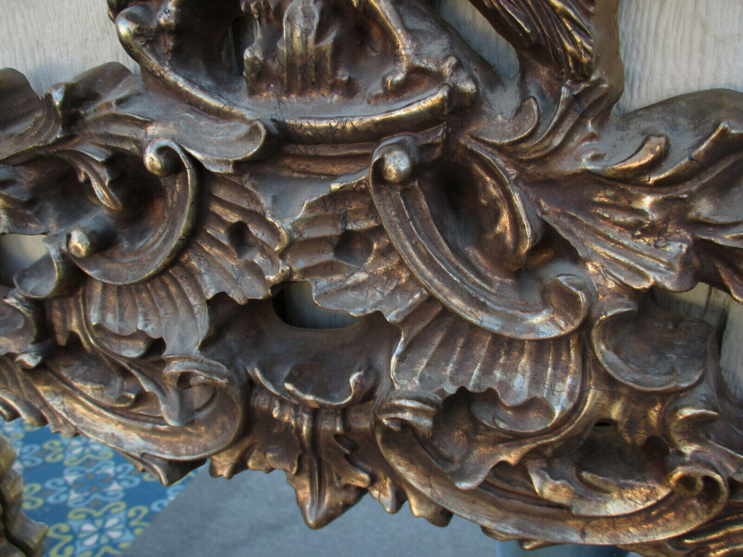 62412 Large Fancy Decorator Mirror with Dragon Bird Figure