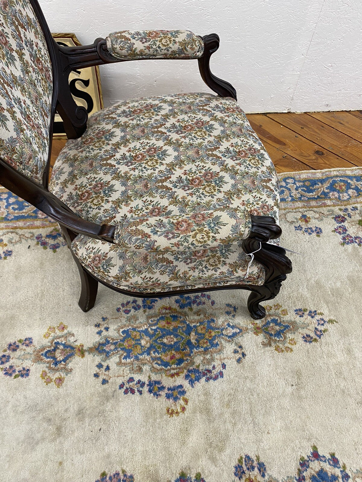 65317 Antique Walnut  Victorian Armchair Chair