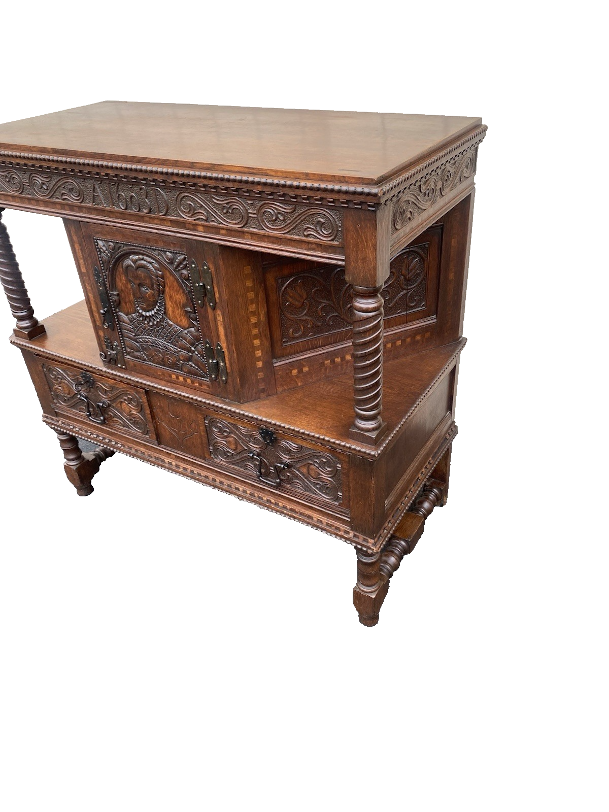 66495 Custom Hand Made Oak Cabinet Sideboard Server Chest