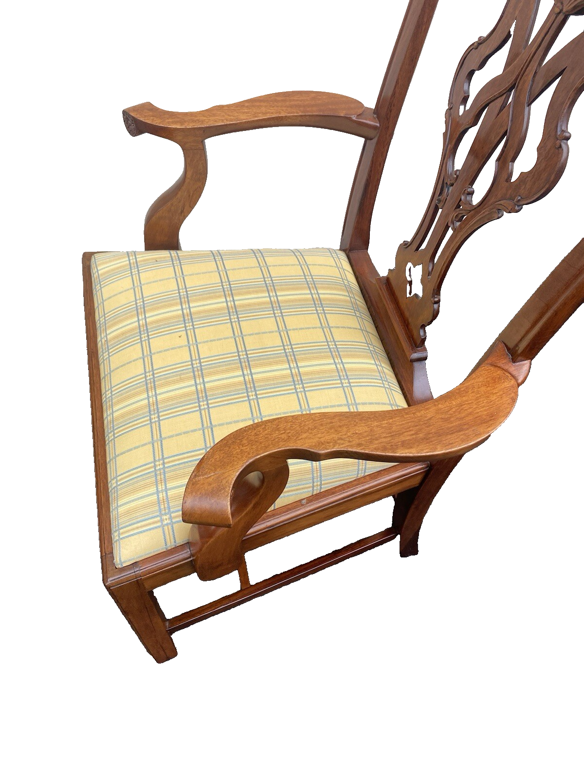 65881  GEORGIAN Furnishings Chippendale Armchair Chair Solid Mahogany