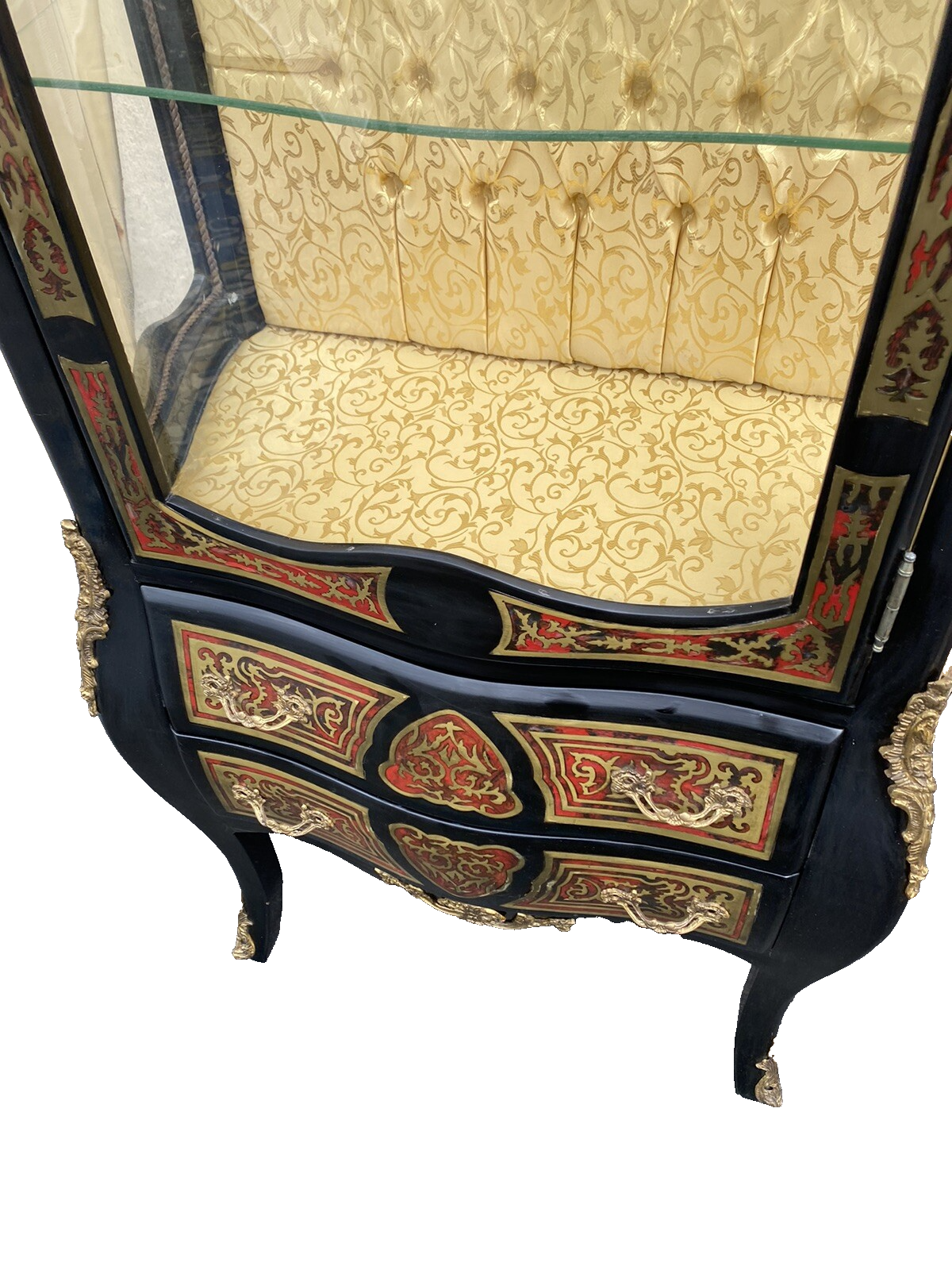 65346   Louis XV Glass Decorator Curio China Cabinet