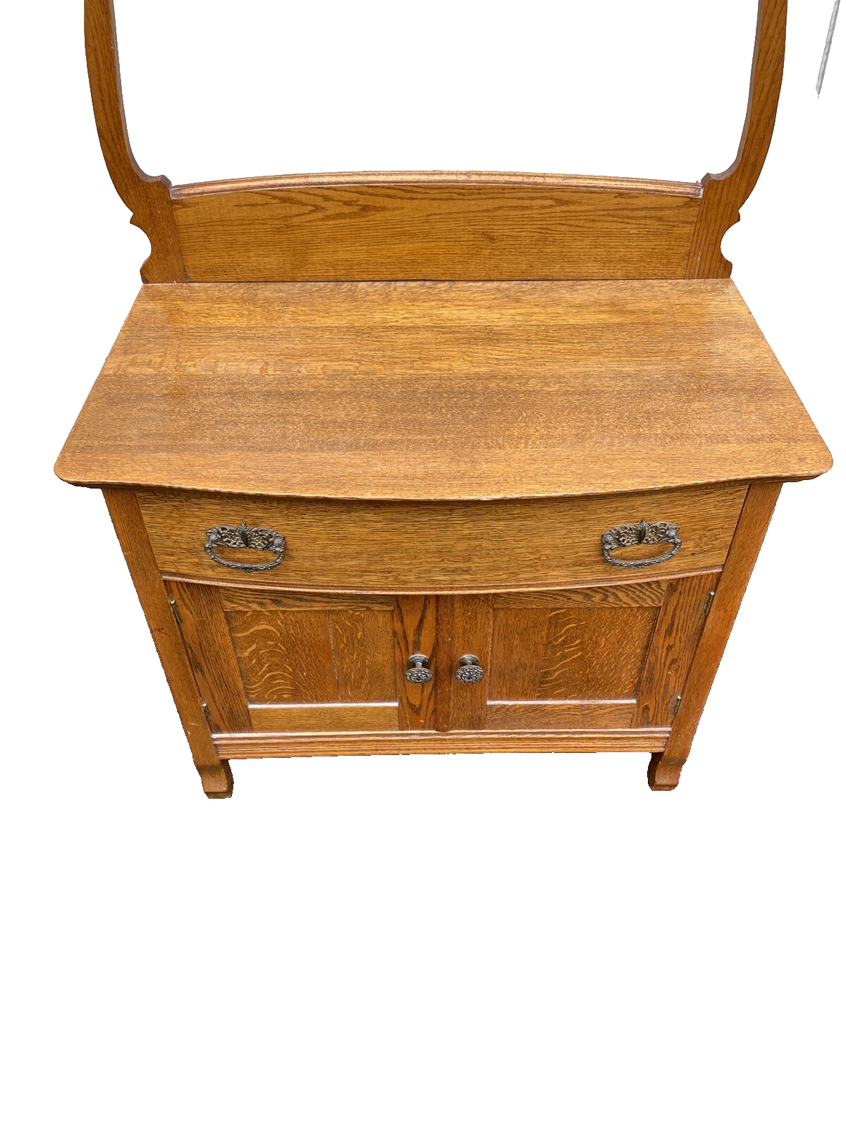 65145   Antique Victorian Oak Washstand Dresser