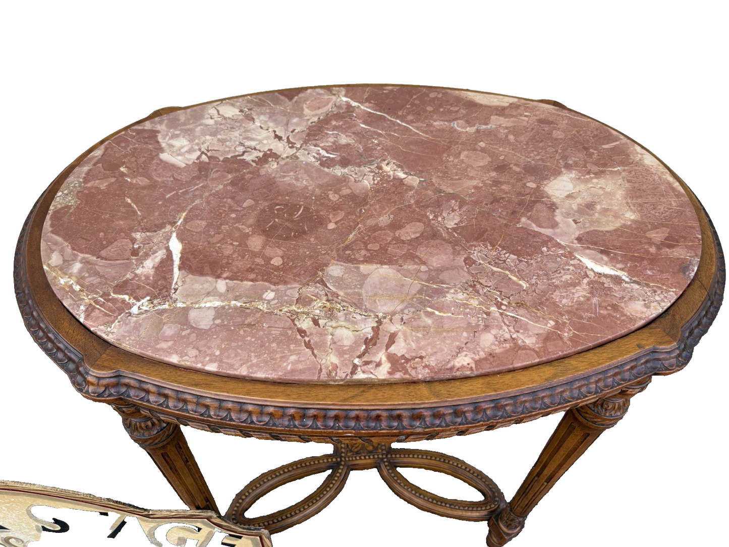 66898   Marble Top Decorator Lamp Table Stand