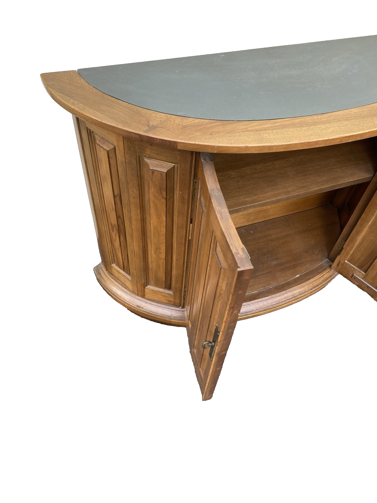 66619 Modern Half Round Decorator Cabinet Console Stand