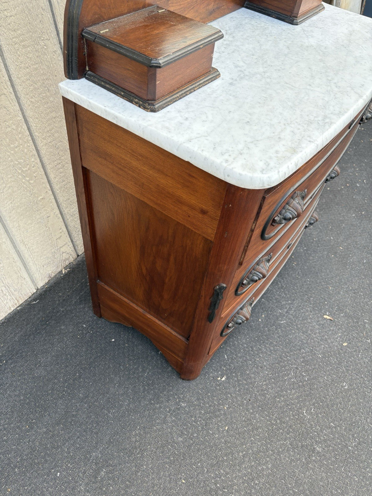 66669  Antique Victorian Marble Top Dresser with Mirror