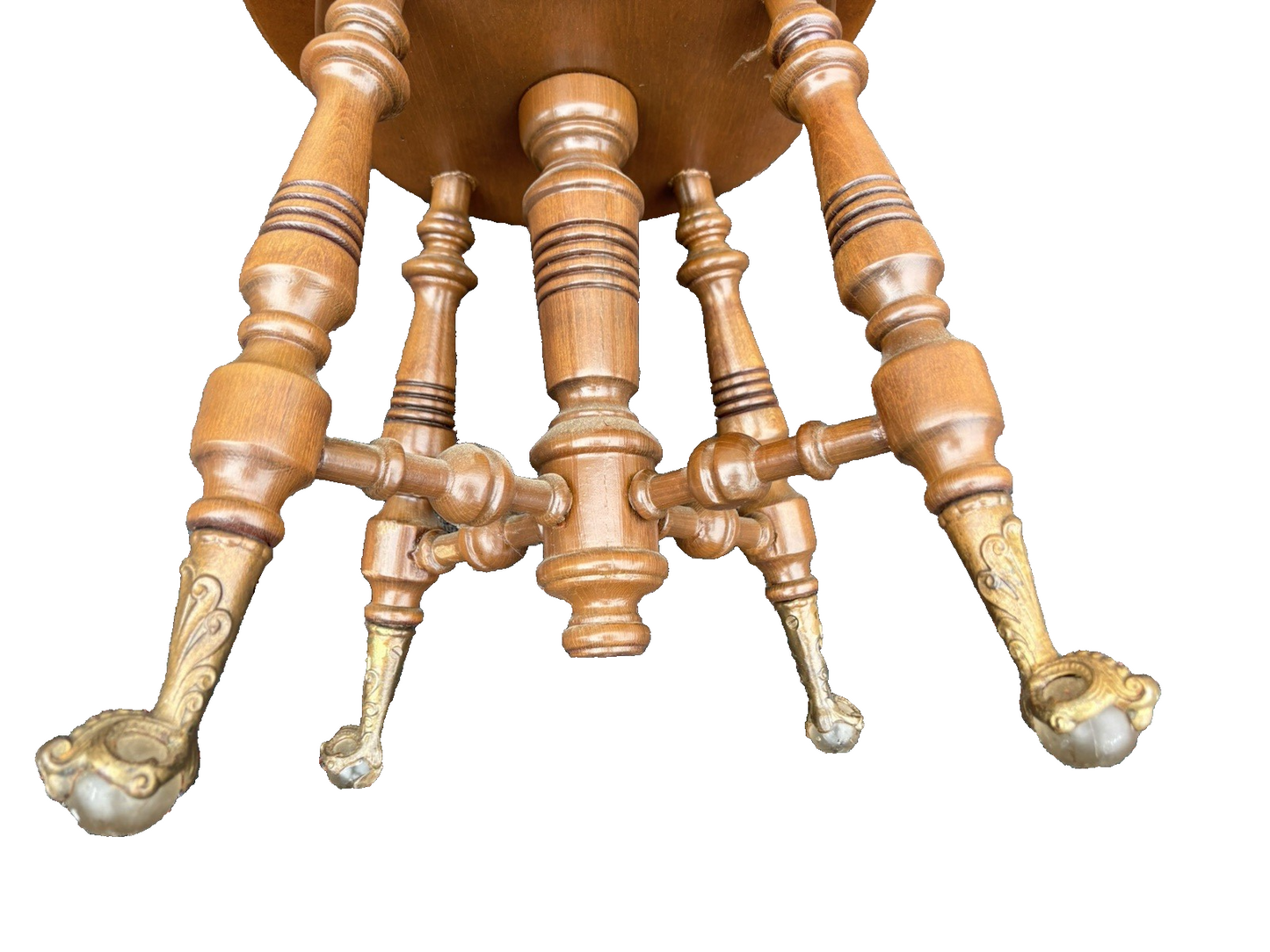 67107 Antique Mahogany Piano Stool Chair Adjustable Seat