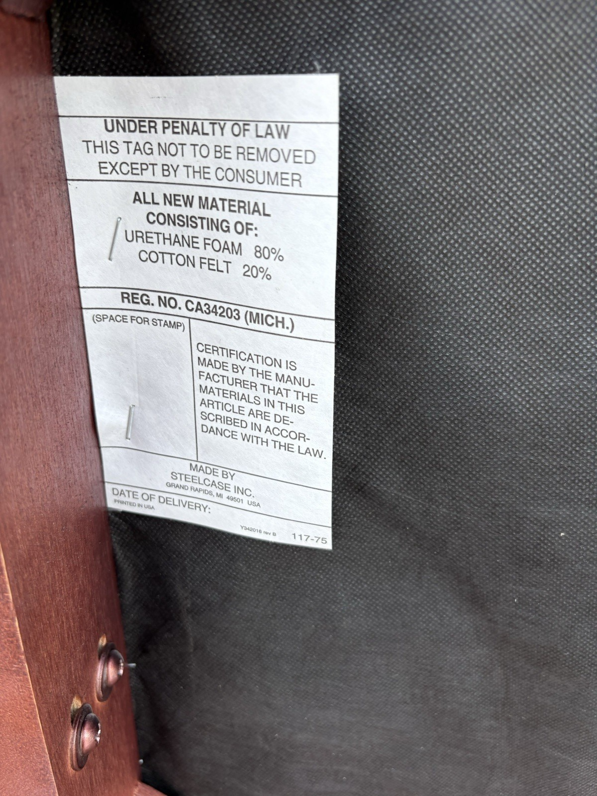 62870 Set of 4 STEELCASE Mahogany Armchair Chair s