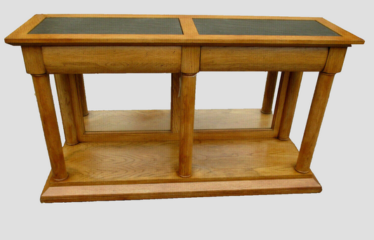 59337 Oak Console Hall Table with Slate Inserts