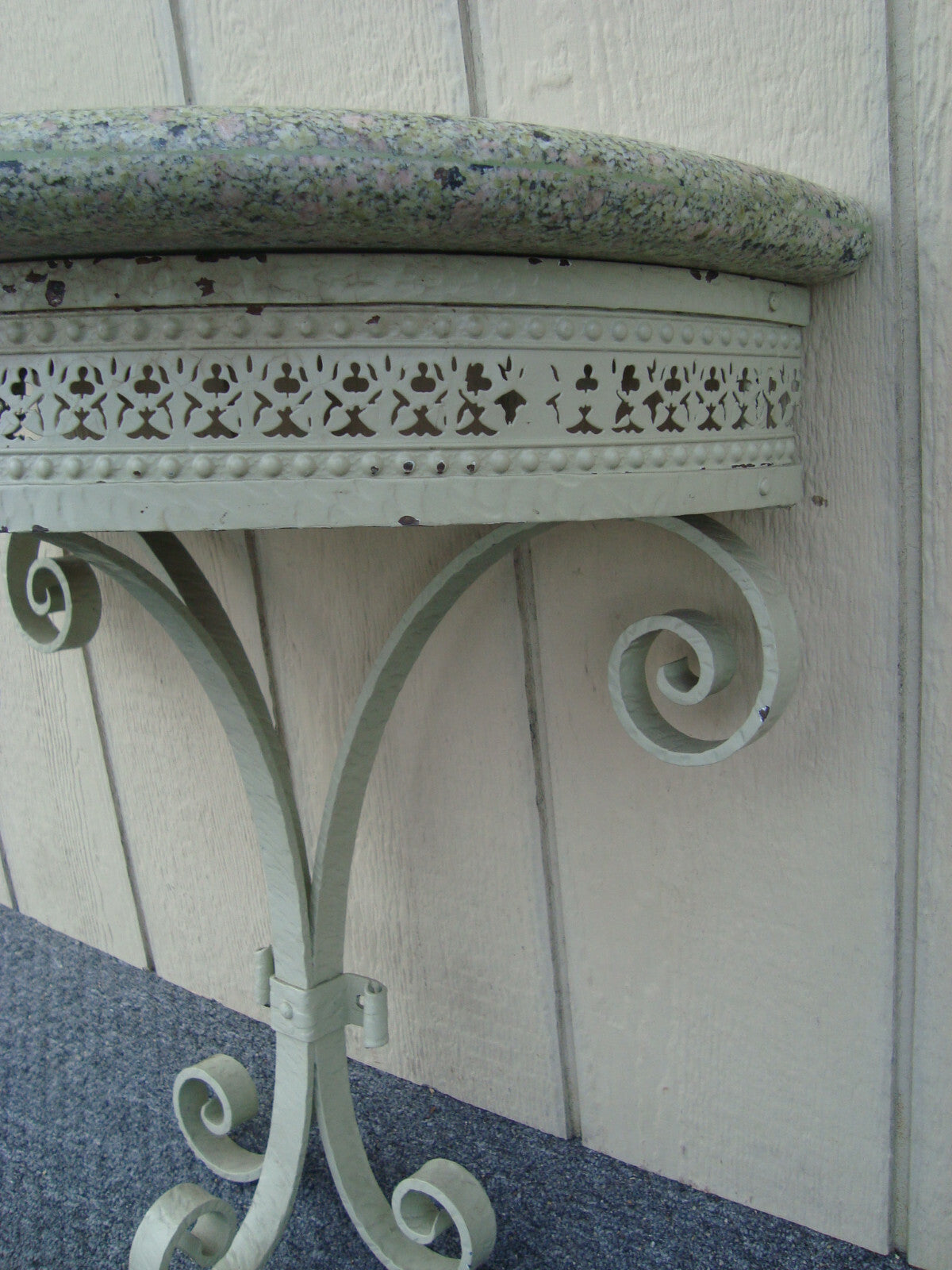 61868 Modern Stone Cement Top Wall Shelf Console Table