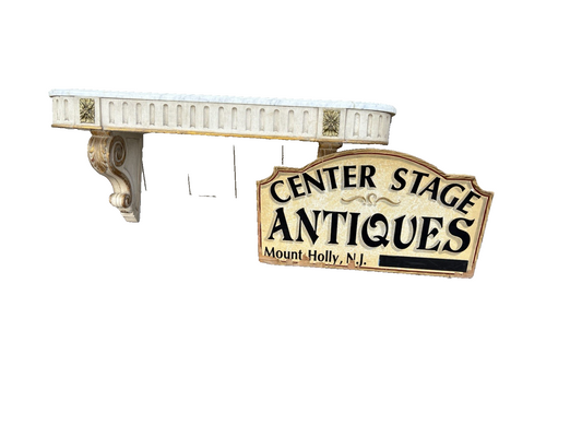 66591   Quality Wood Marble Top Wall Mantle Shelf