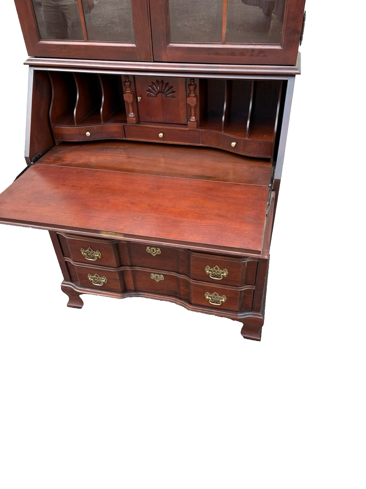 66938 Jasper Furniture Cherry Secretary Desk w/ Bookcase Top