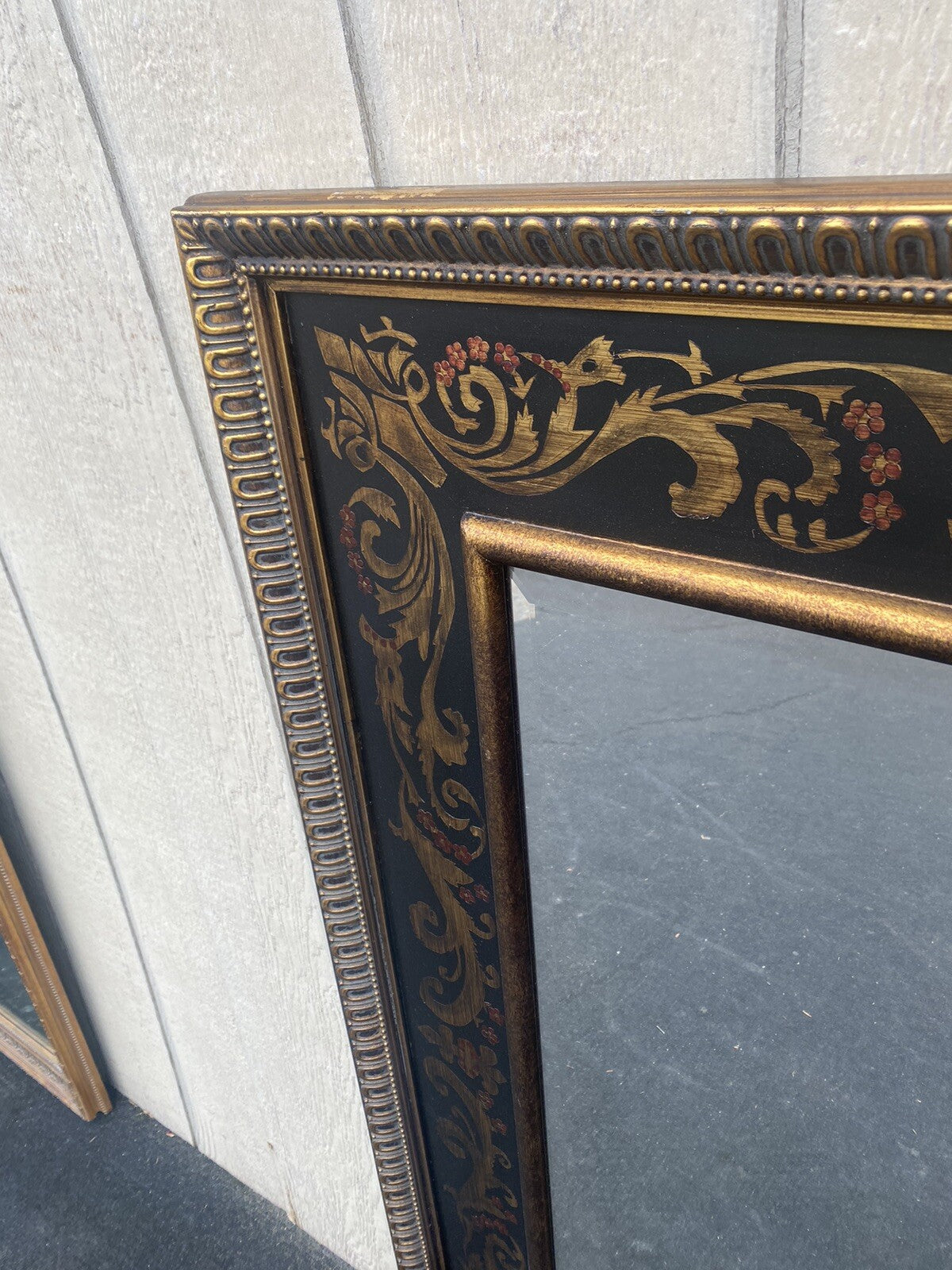 65464 Decorator Ebony Accent Mirror in Fancy Picture Frame