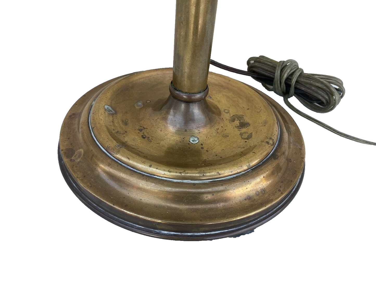 65625 Antique Brass Desk Lamp Light Emerald Shade