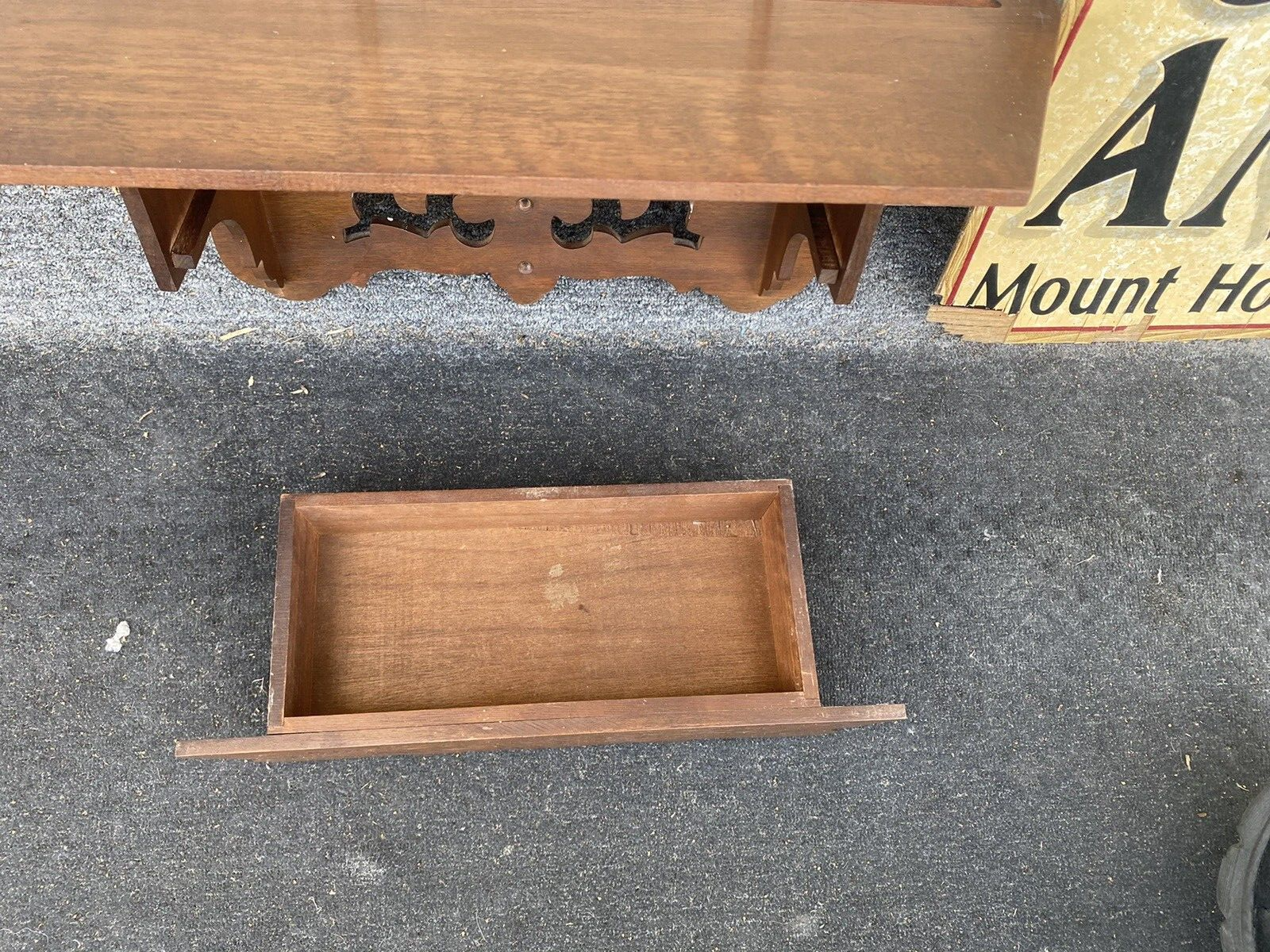 66003 Antique Victorian Mantle Clock Wall Shelf Curio Shelf