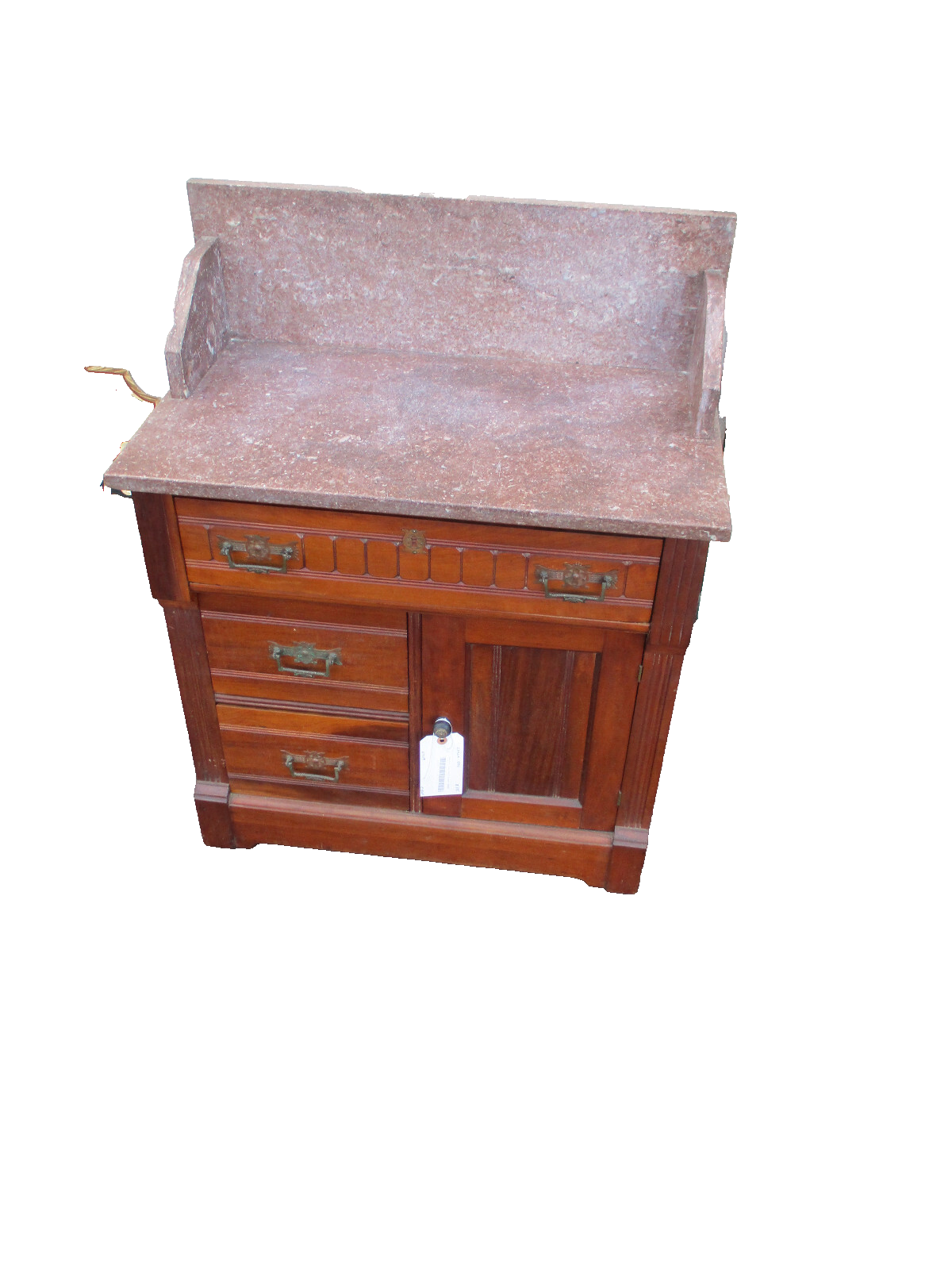 61939  Marble Top Victorian Washstand Dresser Chest Nightstand