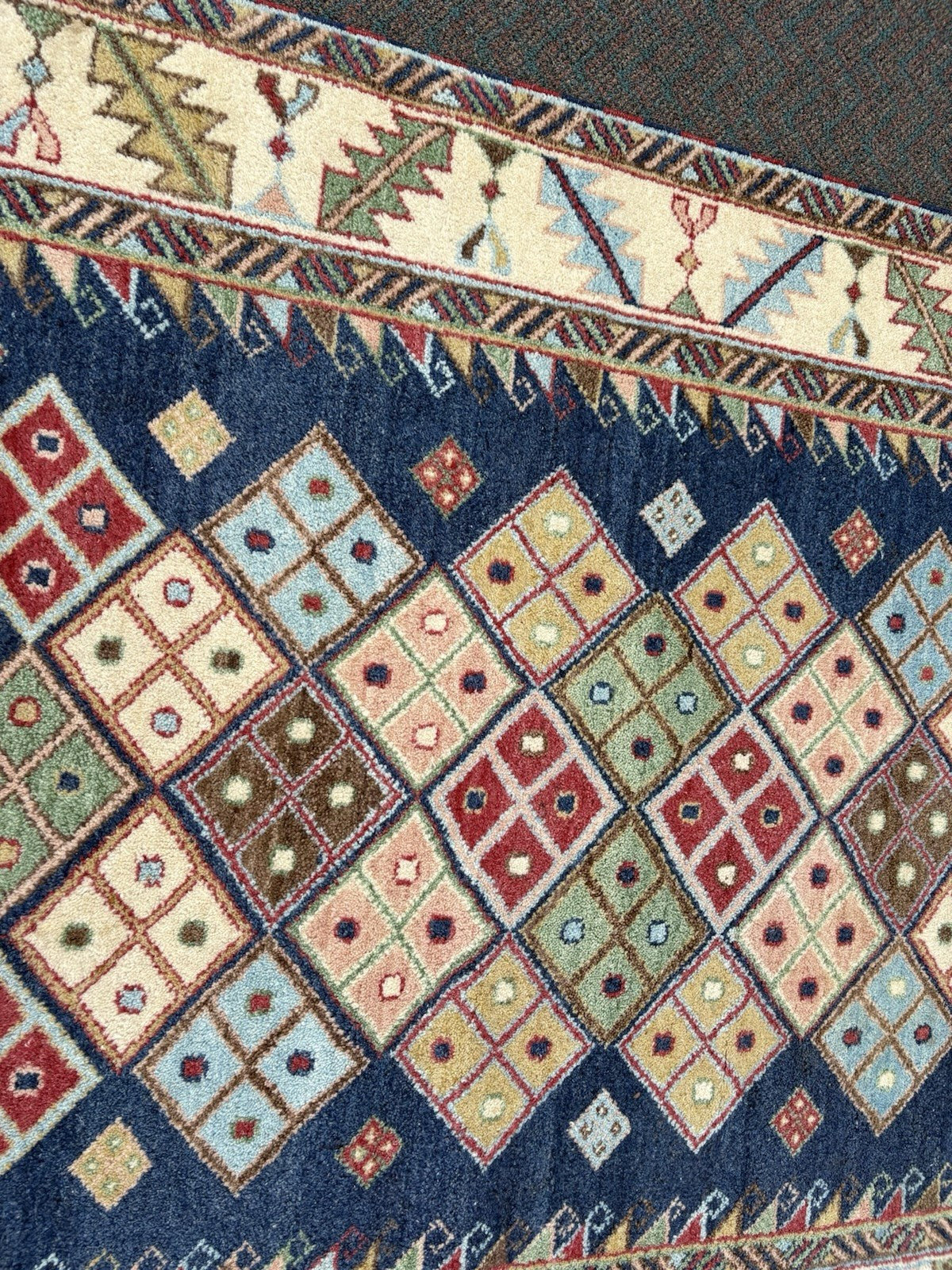 RUG 12: Oriental Wool KAZAK WEAVE TRIBAL TWO  Rug Carpet SIZE 57" x 83"