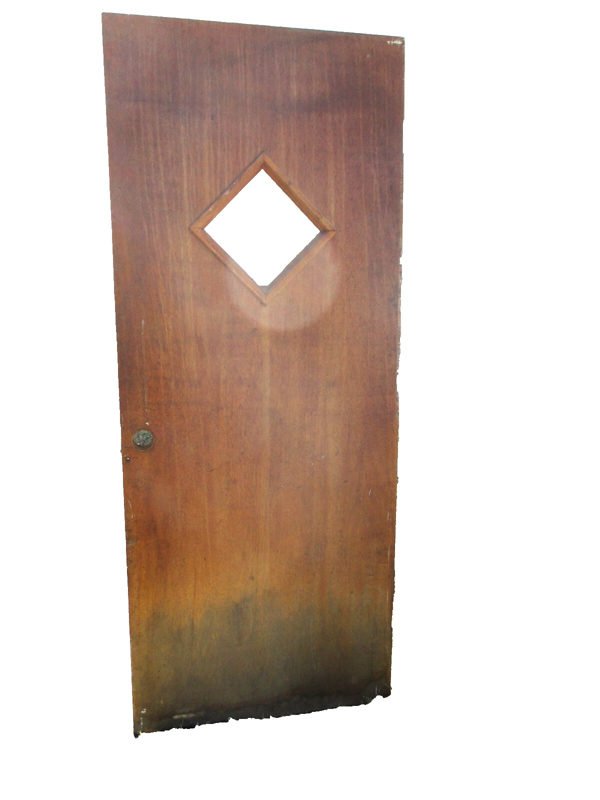 DOOR 04:    Mid Century Wood Door with glass Panel 1960 s   31 1/2W x 78 1/4"H