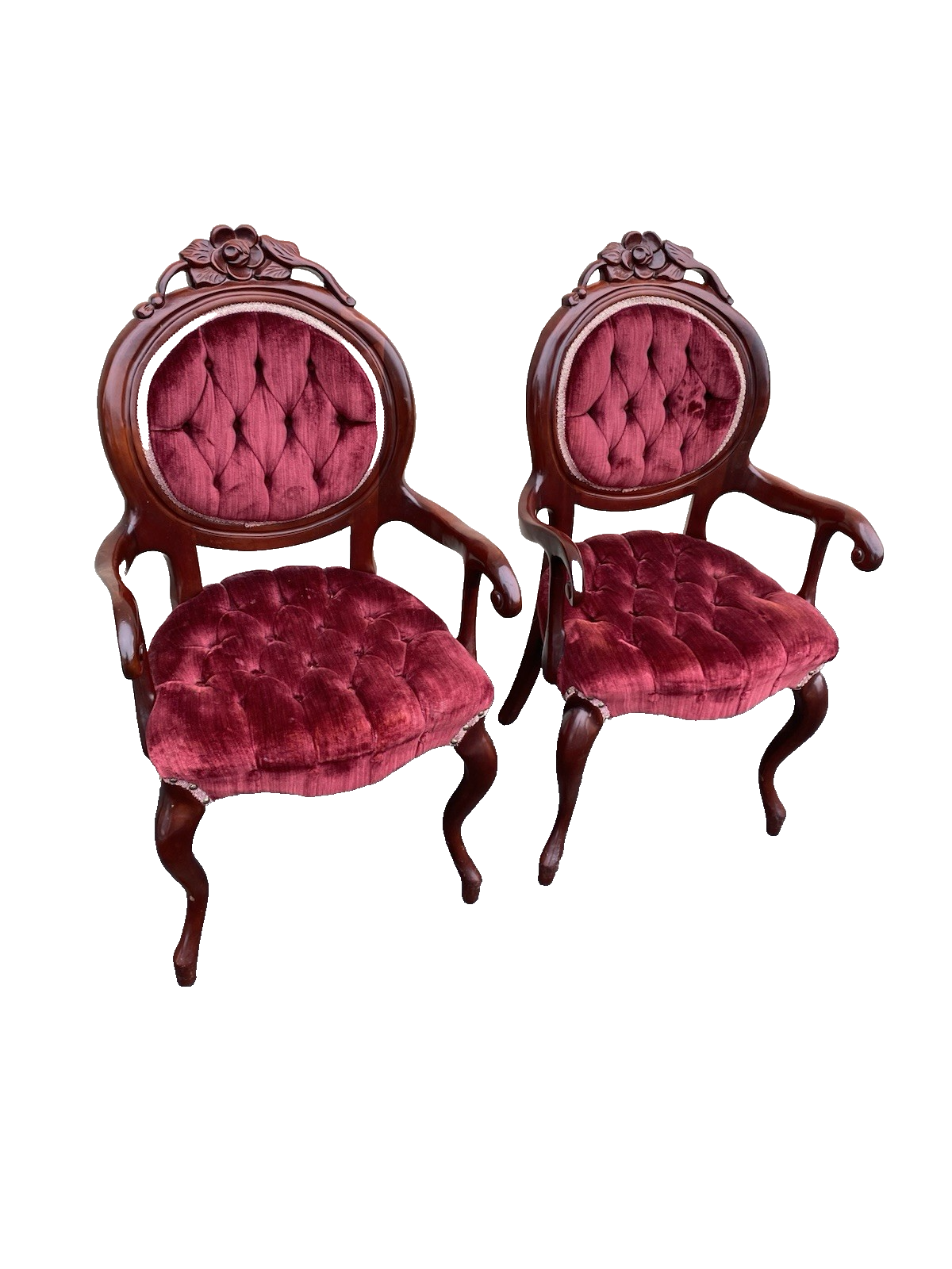 66628 Pair KIMBALL Furniture Mahogany Victorian style Armchair Chair s