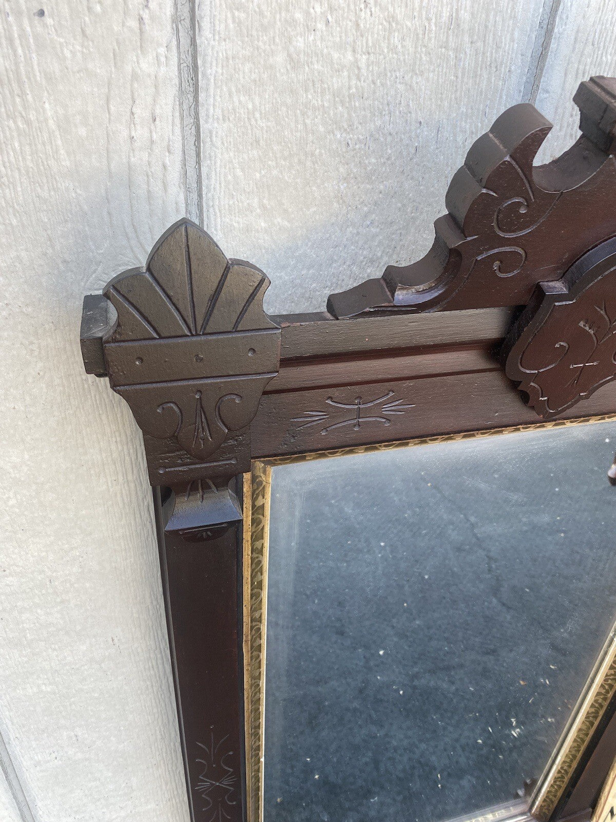 64725 Antique Victorian Walnut Mirror