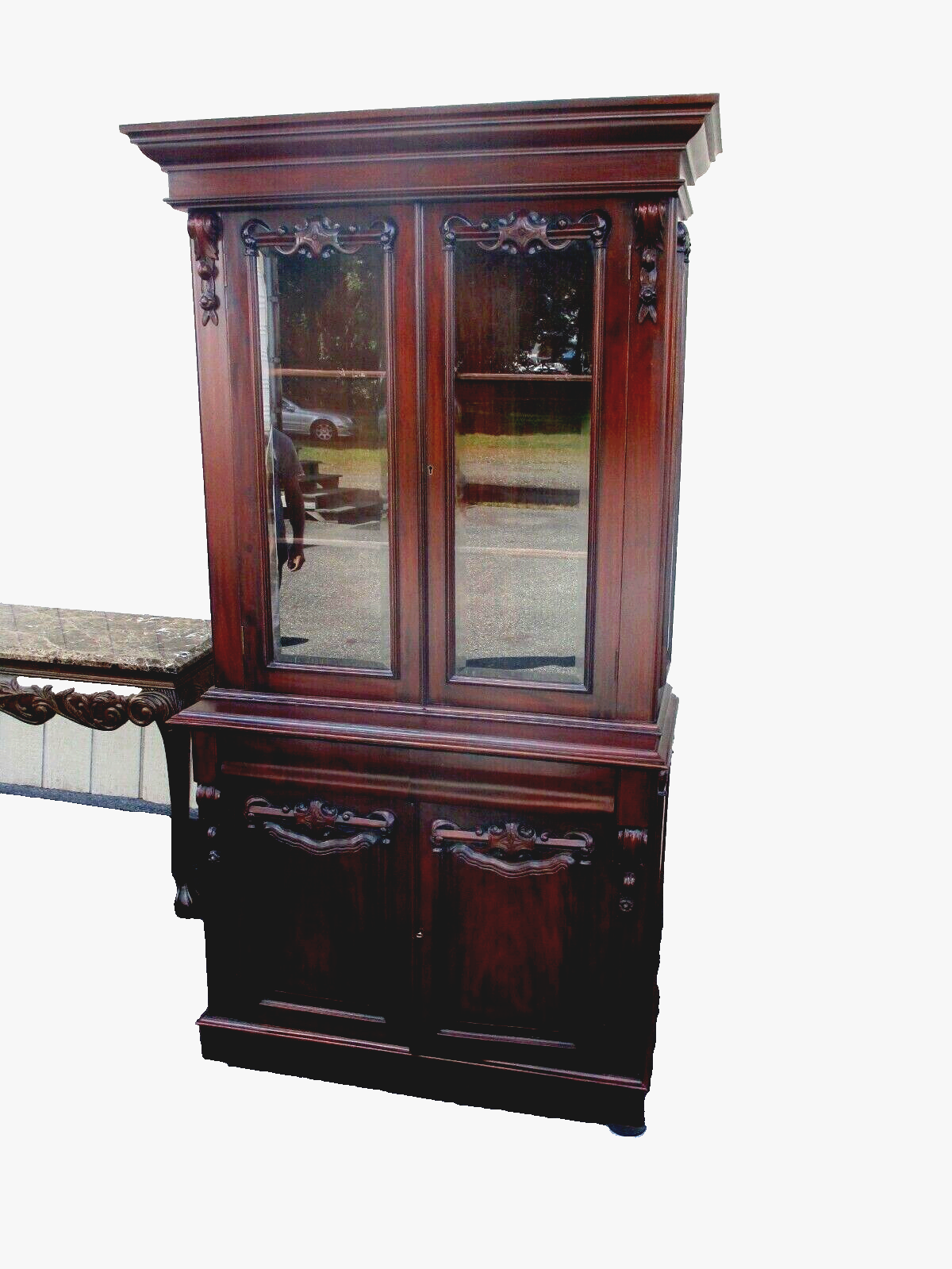 63752 Mahogany 2 pc. China Cabinet Curio Bookcase
