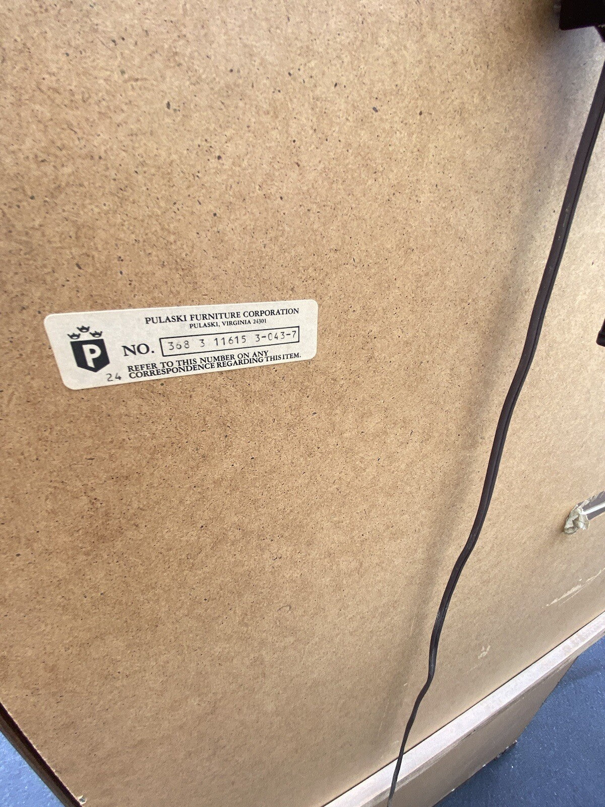 64593  Pulaski Stenciled Lighted Curio Cabinet With Plate Glass Shelves + Light