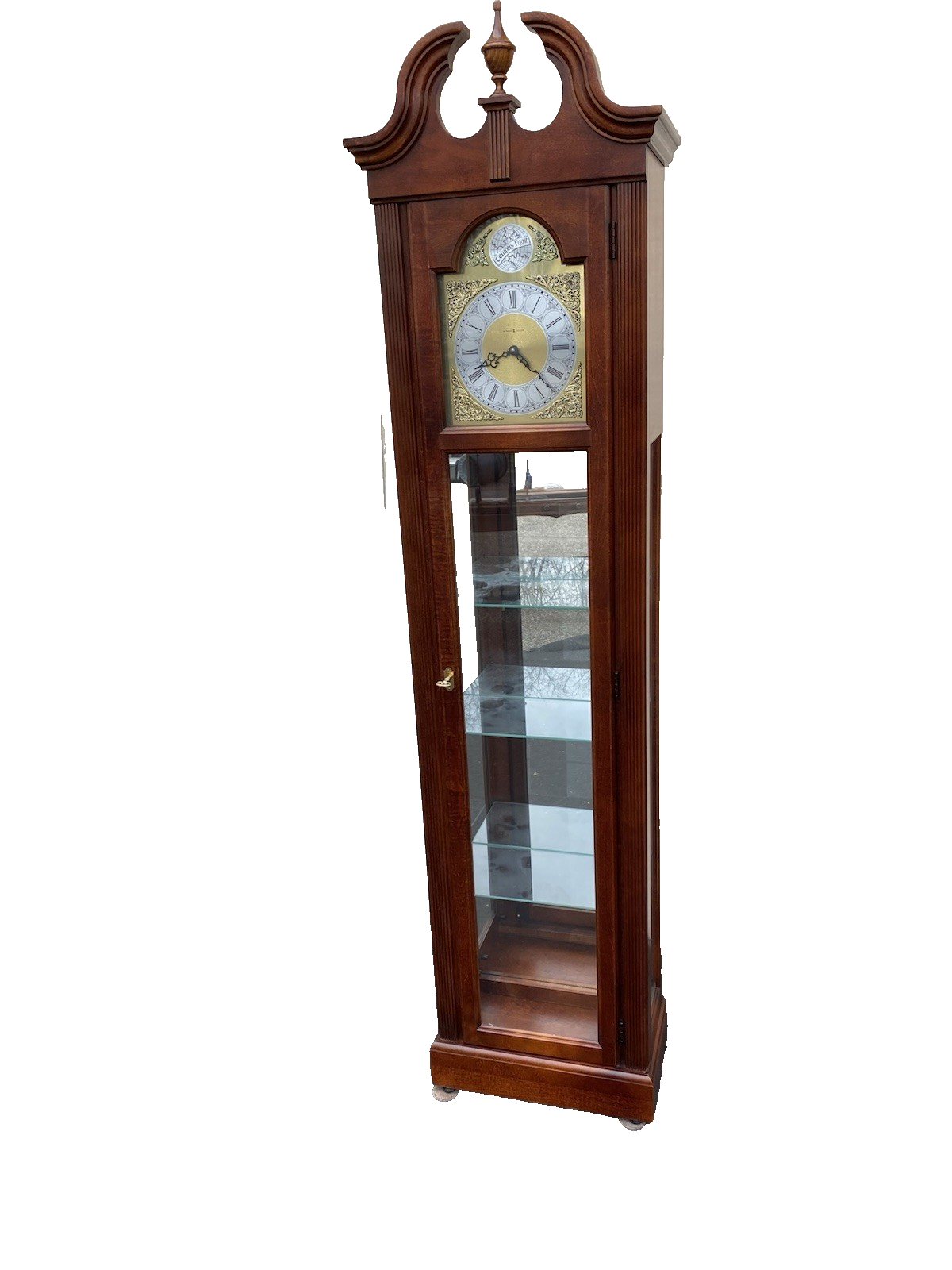 66472 HOWARD MILLER Mahogany Curio China Cabinet Clock
