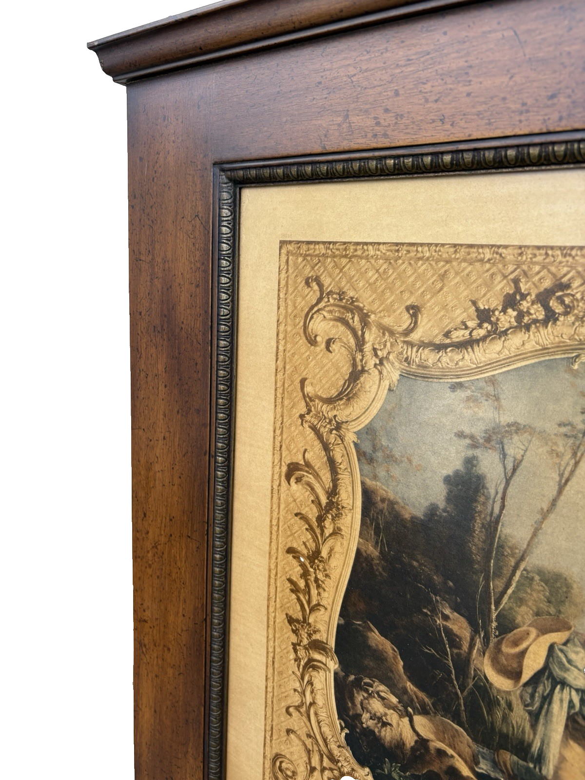 66642   Large Decorator Mirror in Wood Frame   La Cage