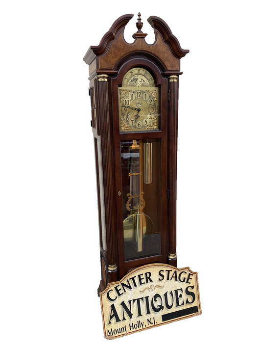 66053 RIDGEWAY Grandfather Clock Professionally Serviced Good Working Condition
