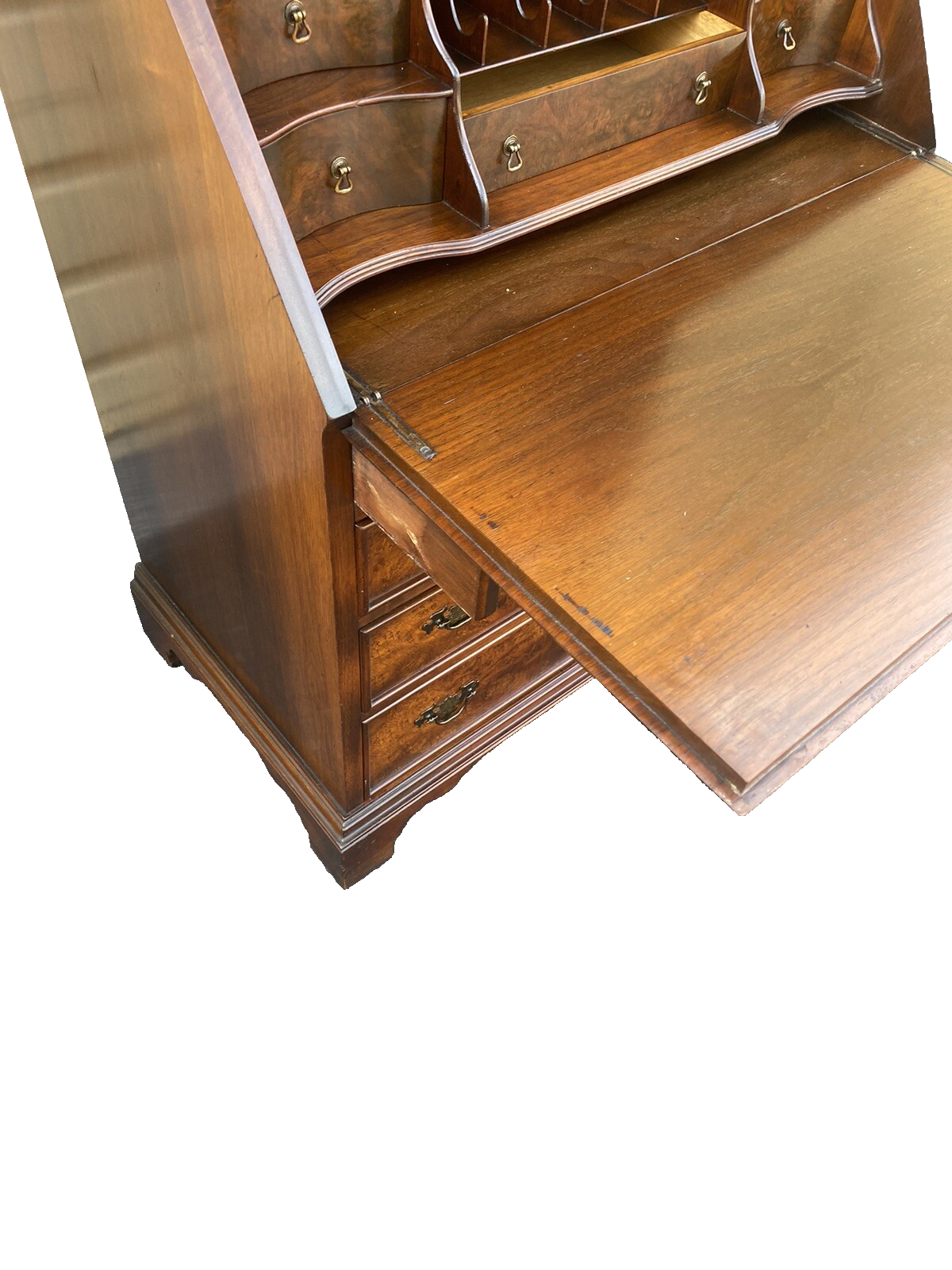 65915 KITTINGER Furniture Quality Walnut Secretary Desk w/ Bookcase Top