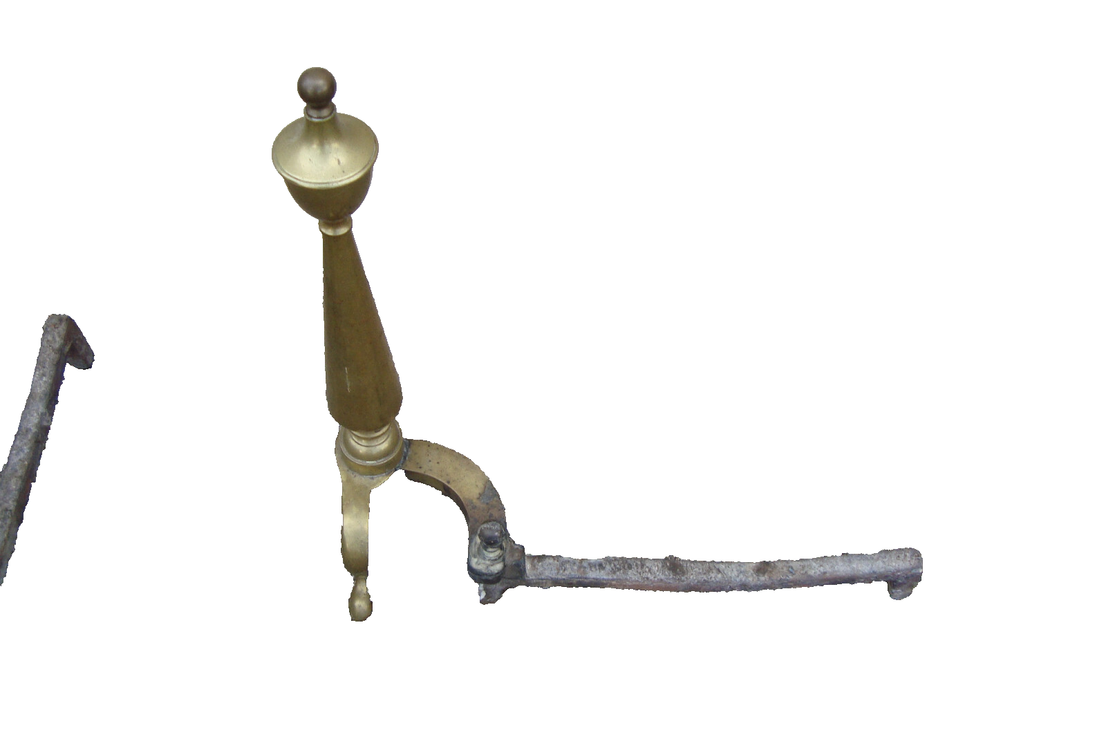 60996 Pair Brass  Fireplace Mantle  Mantel Andirons