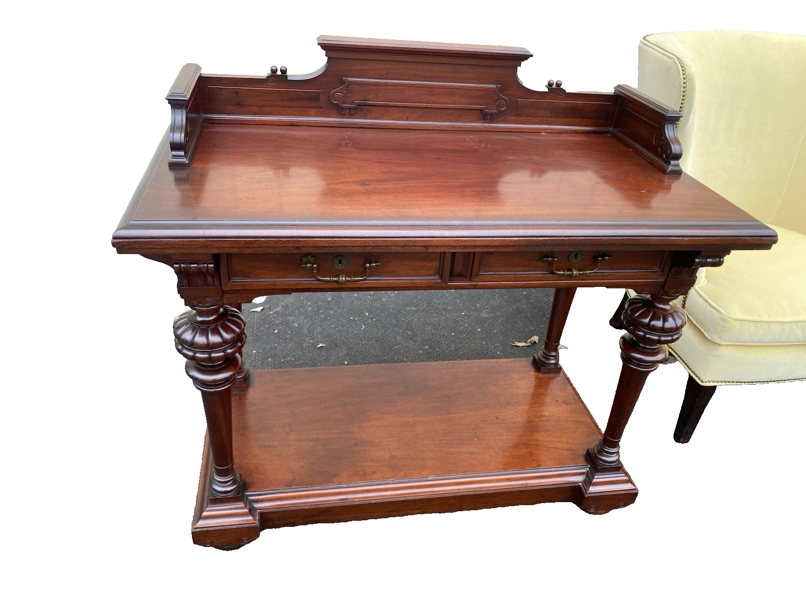 66371 Antique Victorian Mahogany Sideboard server cabinet