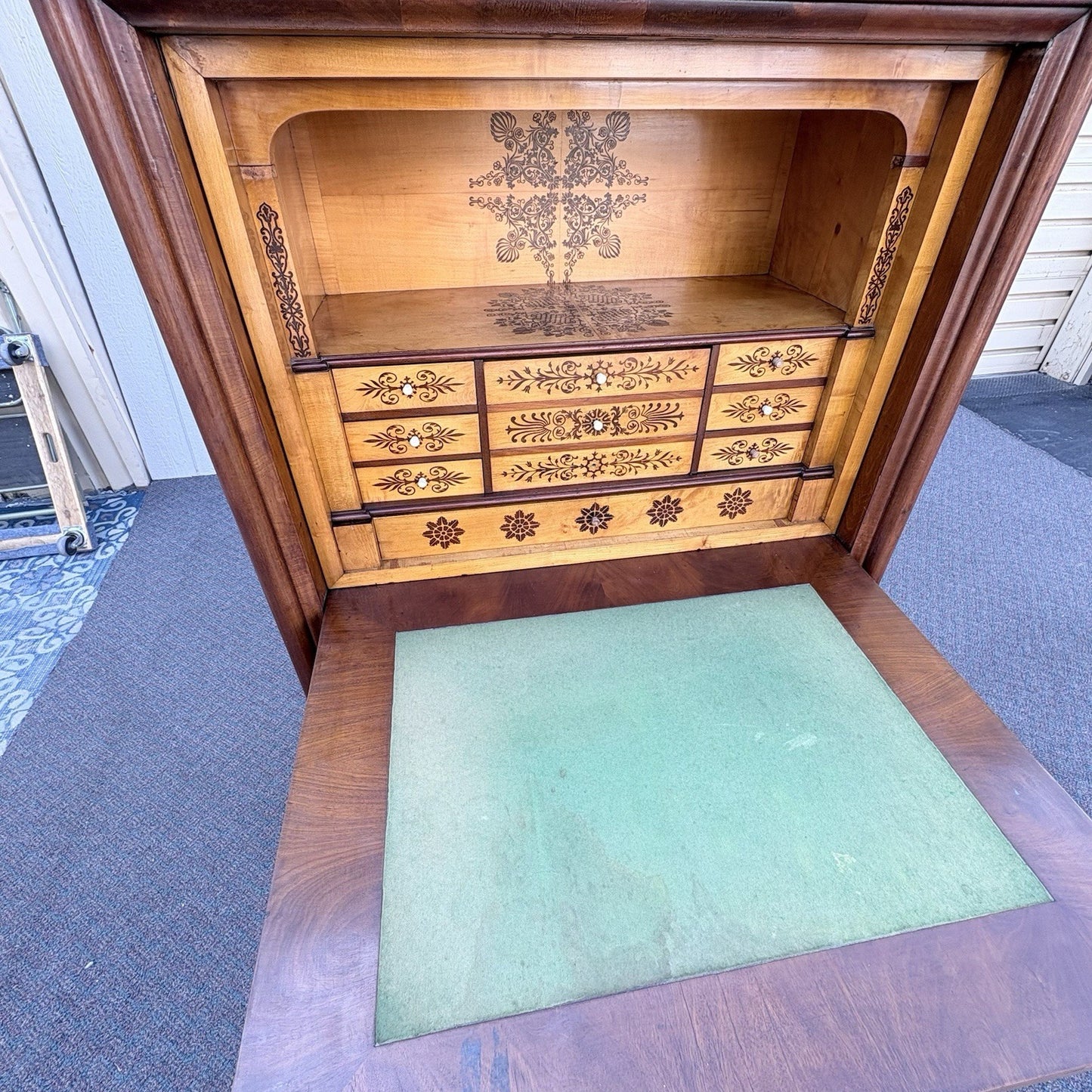 66985 SUPER RARE Drop Front Antique Desk