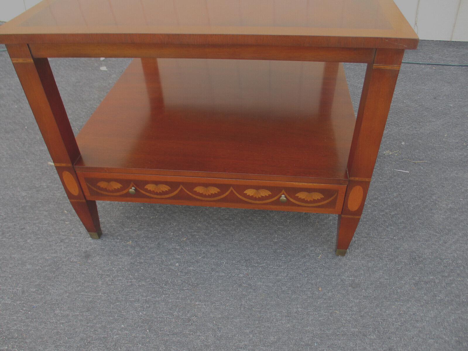 63289 Banded Mahogany Lamp Table Stand With Drawer