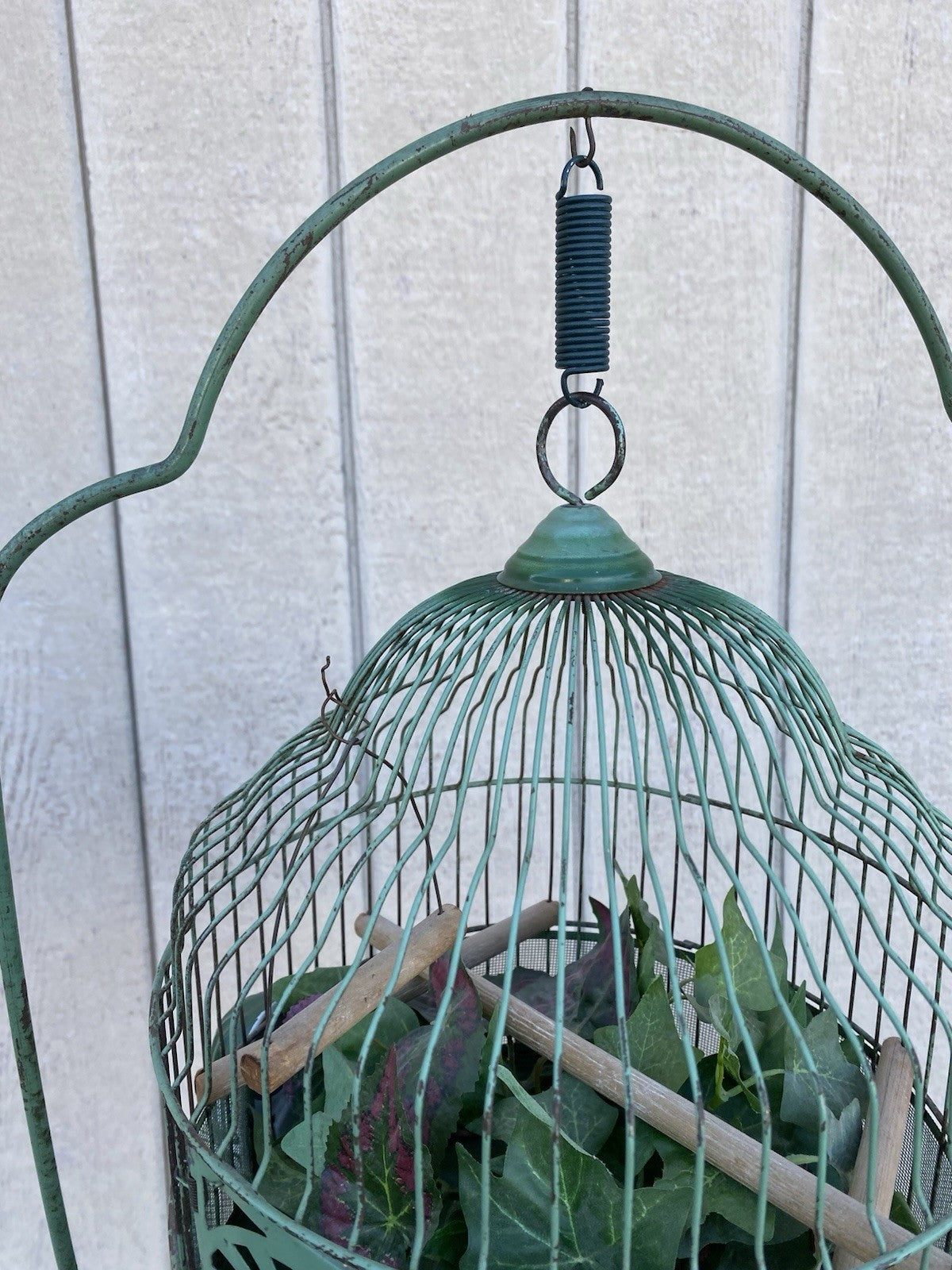 66536   Antique Iron Bird Cage on Stand