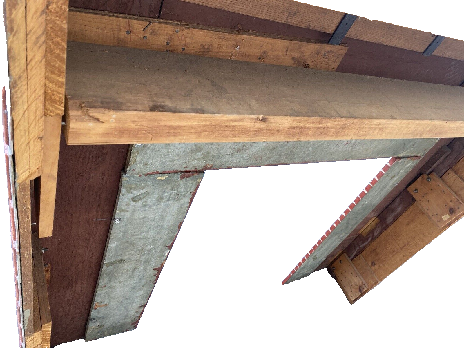 65926   Oak Fireplace Mantle with Brick Face Applied