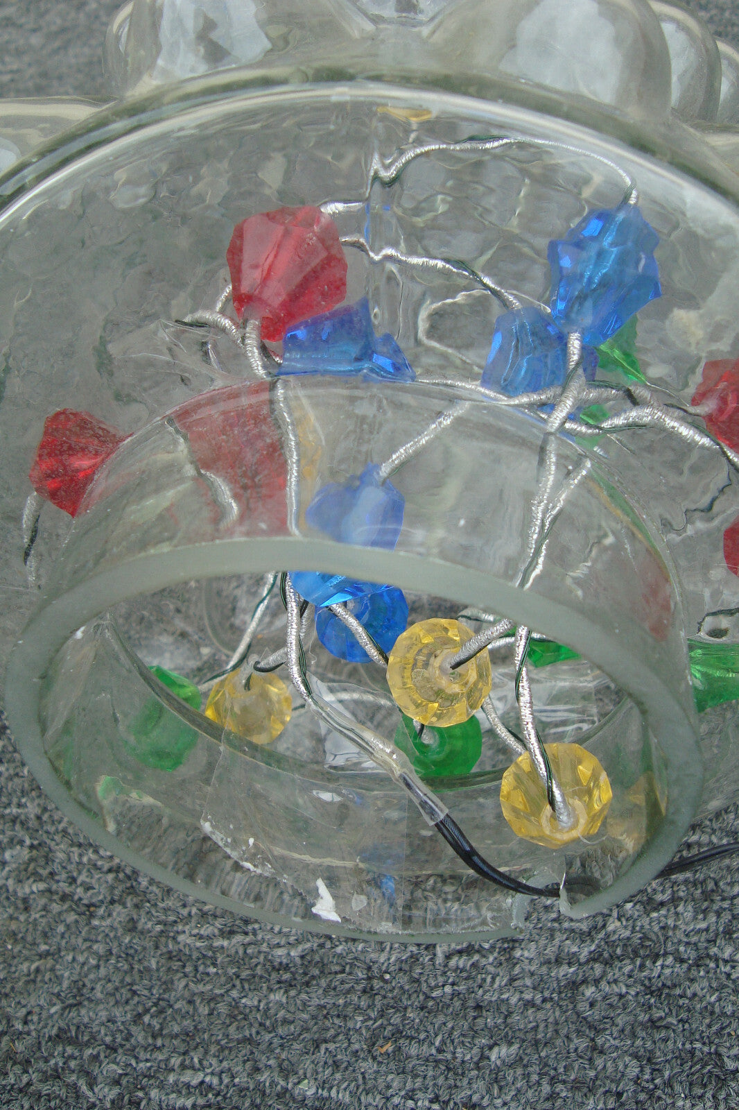 BP  WW:     POTTERY BARN Glass Christmas Tree w/ Lights and Original Box