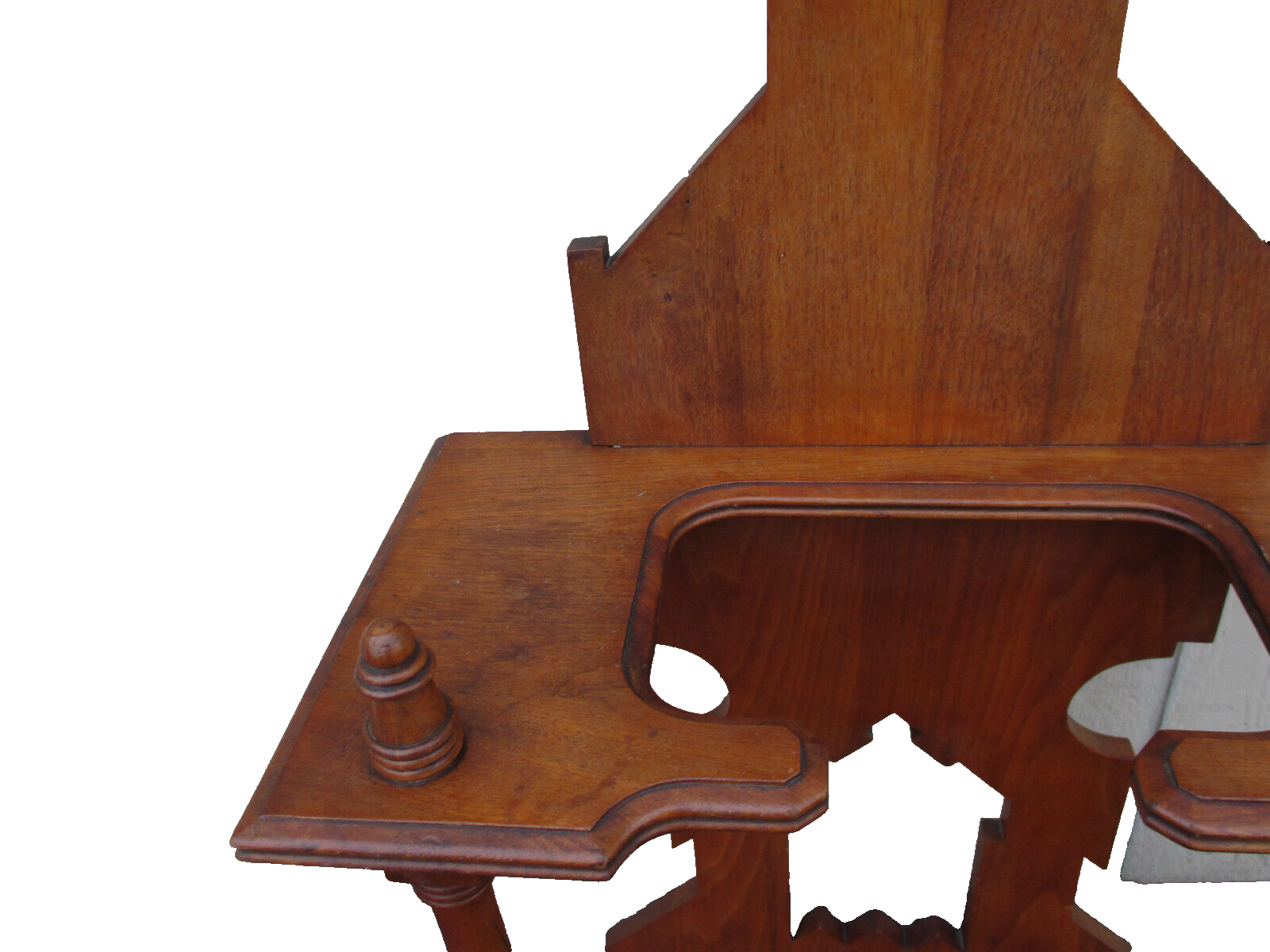 64076   Antique Victorian Walnut Hall Mirror Hat Rack Hall Mirror Umbrella Stand