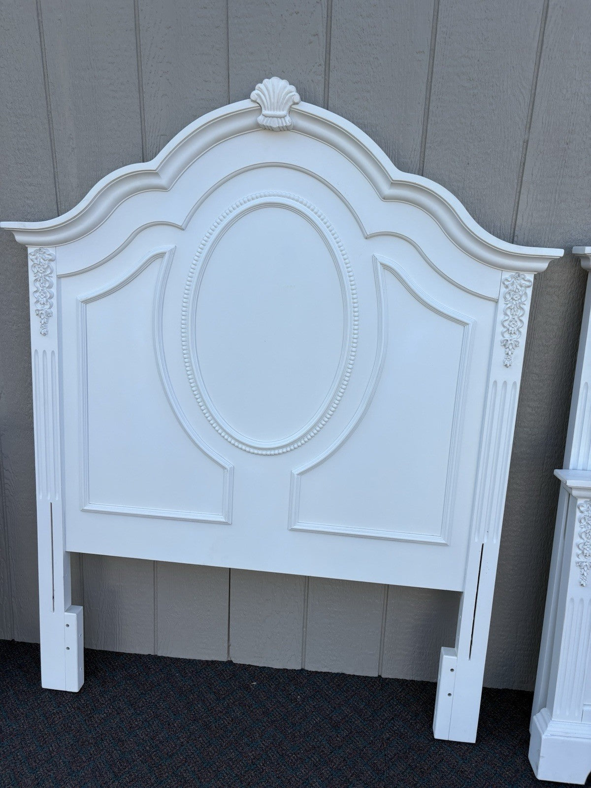 66151 Pair Fancy Twin Size Beds with Factory Finish